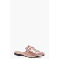 Fringe Detail Mule Loafer - pink