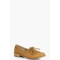 Fringe Detail Loafer - tan