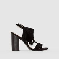 Fringed High-Heeled Sandals