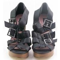 French Connection, size 6.5/40 black platform sandals