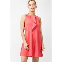 frill detail crepe shift dress