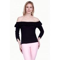 FRILL TOP BARDOT JUMPER