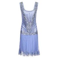 Frock and Frill Zelda Flapper Dress in Blue