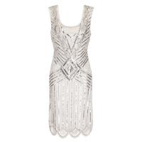 frock and frill athena flapper dress in white