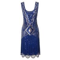 Frock and Frill Athena Flapper Dress in Cobalt Blue