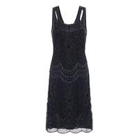 frock and frill ziegfeld flapper dress in navy and black