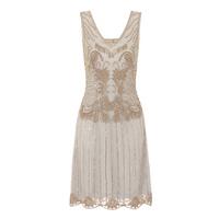 Frock and Frill Annabelle Sequin Flapper Dress in Light Grey