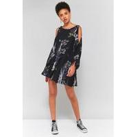 Free People Clear Skies Printed Tunic Dress, BLACK