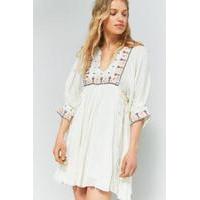 Free People Kalypso Embroidered Mini Dress, IVORY