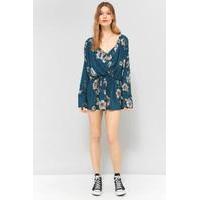 Free People Tuscan Dream Floral Tunic Dress, BLUE