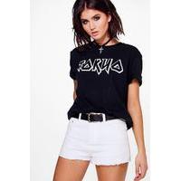 fray hem denim hotpants white