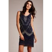 FROCK AND FRILL NAVY EMBELLISHED DRESS