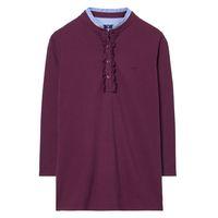 frilled placket polo shirt purple fig