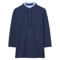 Frilled Placket Polo Shirt - Marine