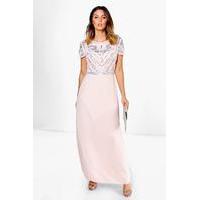 Francesca Embellished Top Maxi Dress - blush