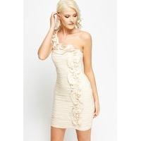 frilled front ruffle mini dress