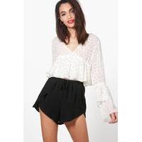 frill ruffle shorts black