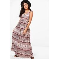 Frill Sleeve Button Down Maxi Dress - multi