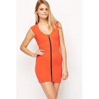 Front Zip Bodycon Dress