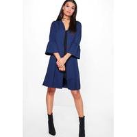 frill sleeve duster navy