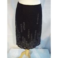 French Connection Black Skirt with Silver Sequin Decoration Size 8