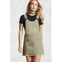 Frayed Denim Overall Dress