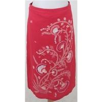 French Connection - Size: 14 - Pink - Long skirt with floral sequin and embroidery