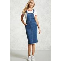 Frayed Denim Overall Dress