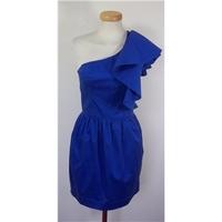 French Connection Size 6 Blue Ruffle Dress