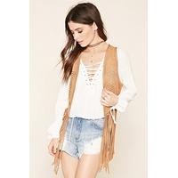 Fringed Faux Suede Gilet