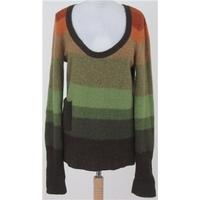 Free people, size L green & orange stripe jumper