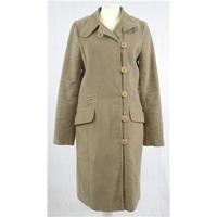 french connection size 8 beige brushed cotton long coat