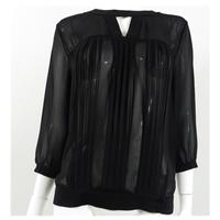 French Connection UK 6 Black Mesh Blouse