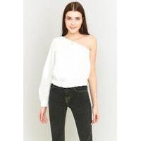 Free People Annabelle Asymmetrical White Ruffle Top, IVORY