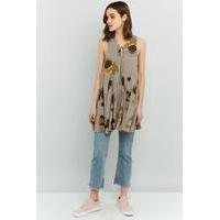 Free People Lovely Day Floral Tunic Top, TAUPE