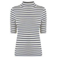 FRENCH CONNECTION Stripe High Neck Top