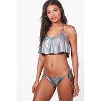 Frill Halterneck Bikini - silver