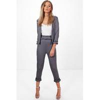 Frill Detail Trouser - charcoal