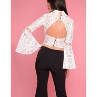 FREYA - White Long Sleeved Lace Top