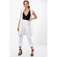 Frill Hem Trouser - cream