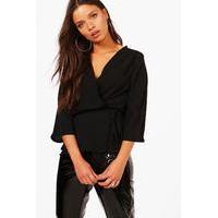 front plunge blouse black