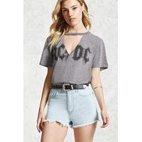 Frayed High-Waist Denim Shorts