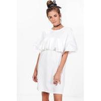 Frill Tee Dress - white