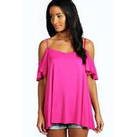 frill sleeve swing top raspberry