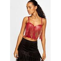 Fringed Front Bustier Crop