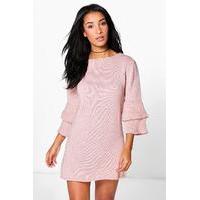 Frill Sleeve Jumper Dress - rose