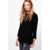 frill hem jumper black