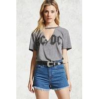 Frayed High-Waist Denim Shorts