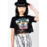 Free Eagles Lace Crop Top - black