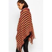 fringed stripe poncho